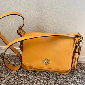 COACH Legacy Rambler Mustard Leather Crossbody Shoulder Bag NWT